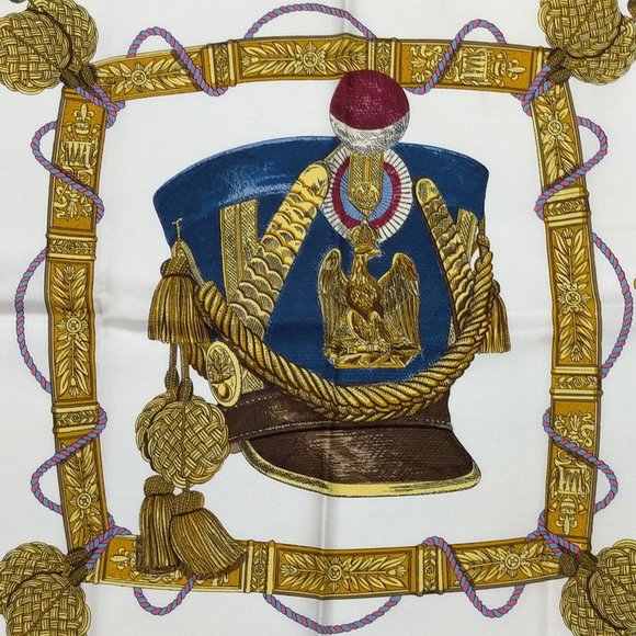 Hermes scarf Carre 90 Blue Silk100% - Picture 8 of 11